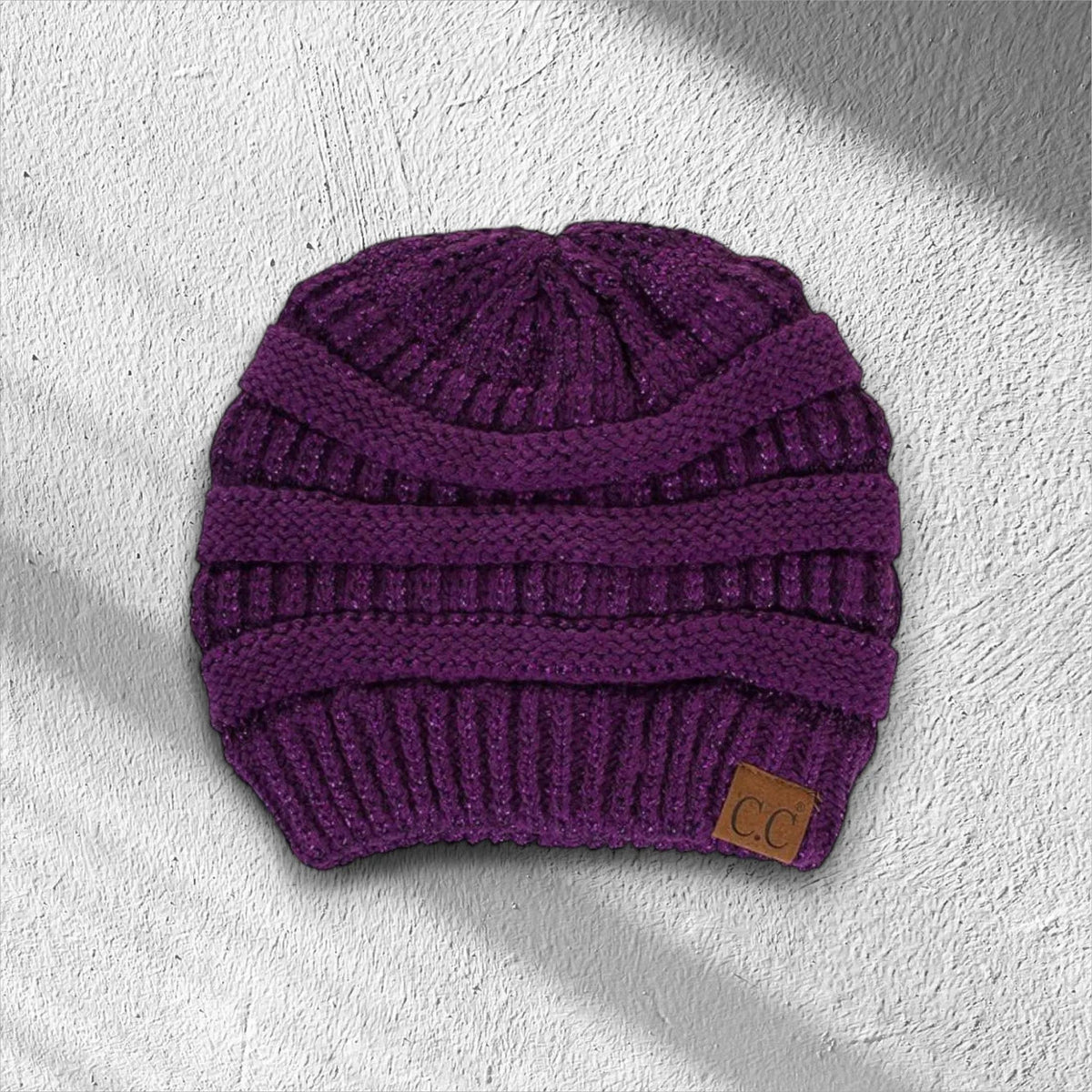 C.C® Metallic Cable - Knit Beanie - Unisex Shimmer Winter Hat, Soft Acrylic, One Size - Truly Contagious