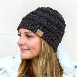 C.C® Metallic Cable - Knit Beanie – Unisex Shimmer Winter Hat, Soft Acrylic, One Size - Truly Contagious