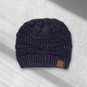 C.C® Metallic Cable - Knit Beanie – Unisex Shimmer Winter Hat, Soft Acrylic, One Size - Truly Contagious