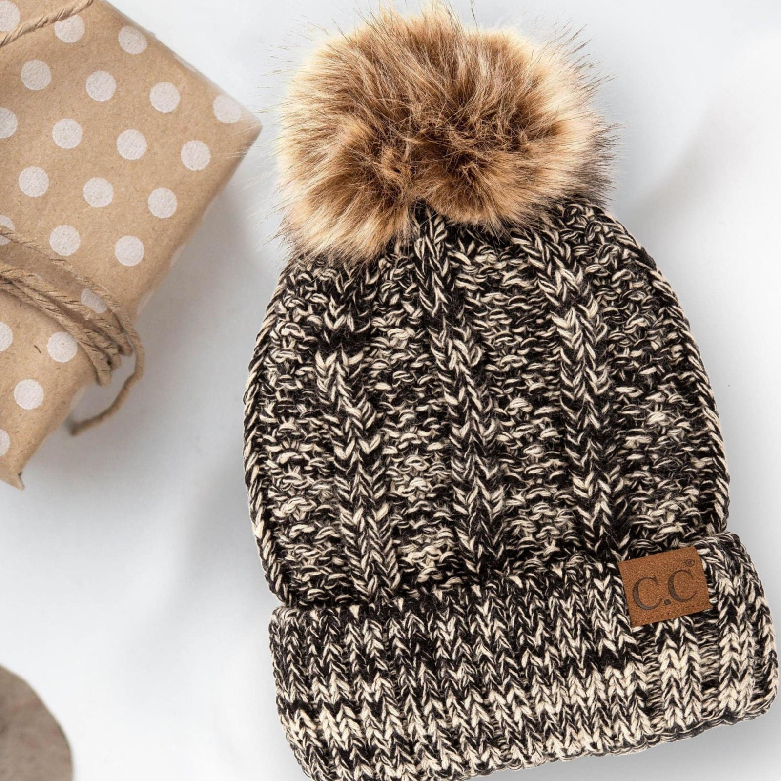 CC Multi - Color Faux Fur Pom Beanie - Truly Contagious