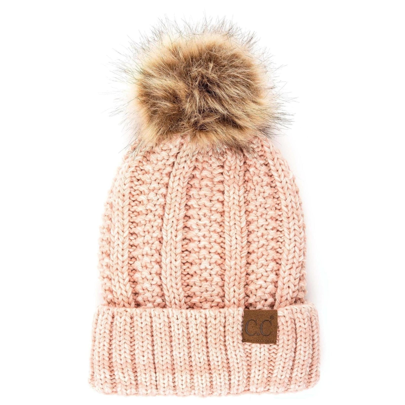 CC Multi - Color Faux Fur Pom Beanie - Truly Contagious