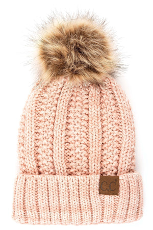 CC Multi - Color Faux Fur Pom Beanie - Truly Contagious
