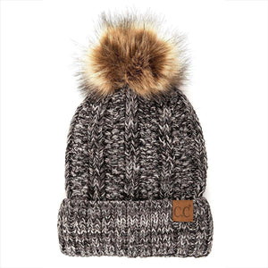 CC Multi - Color Faux Fur Pom Beanie - Truly Contagious