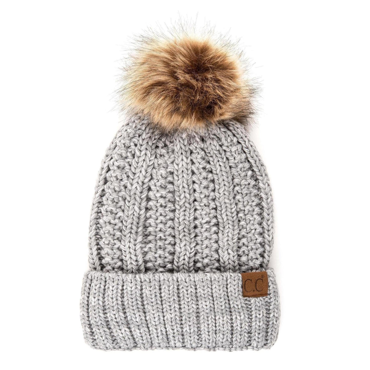 CC Multi - Color Faux Fur Pom Beanie - Truly Contagious