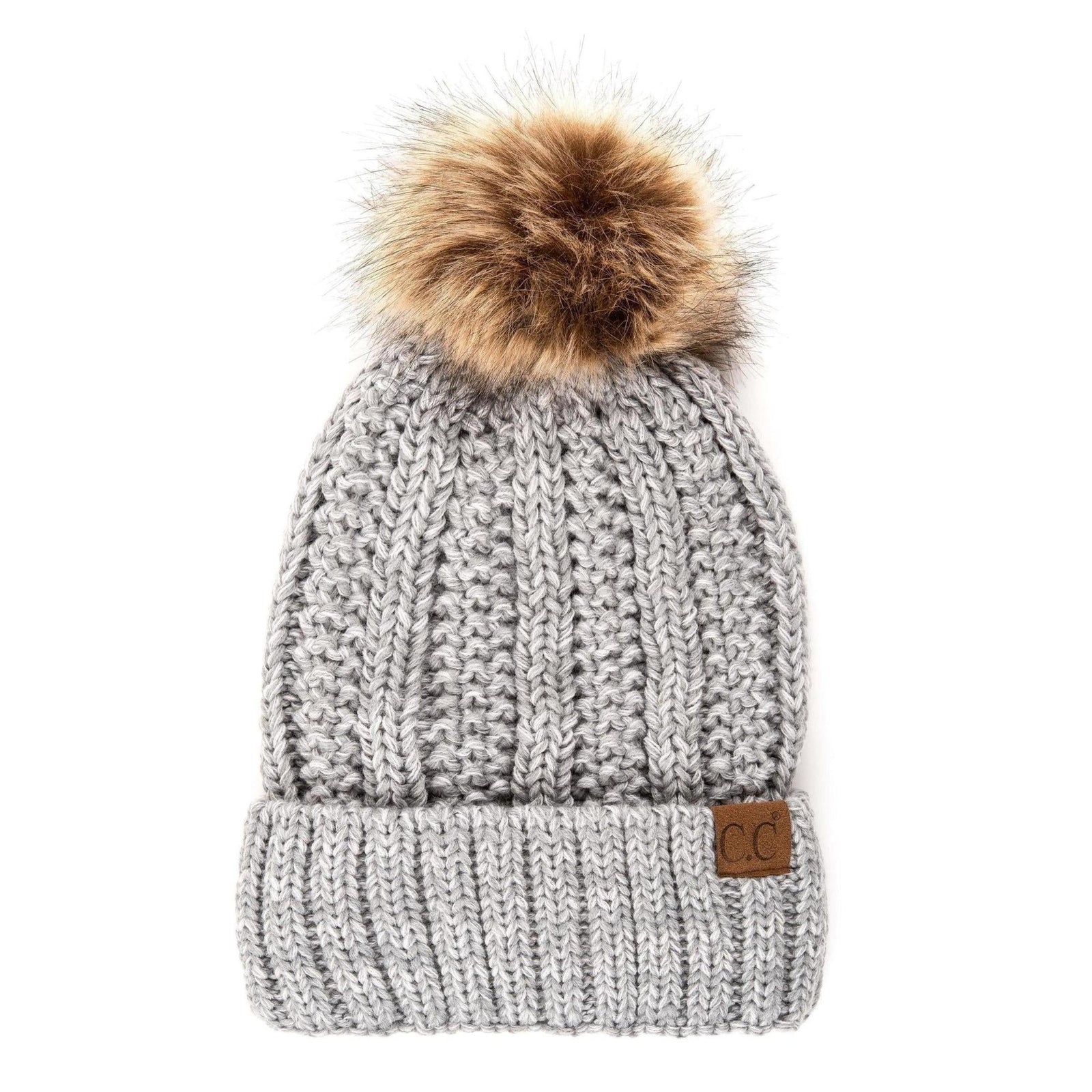 CC Multi - Color Faux Fur Pom Beanie - Truly Contagious