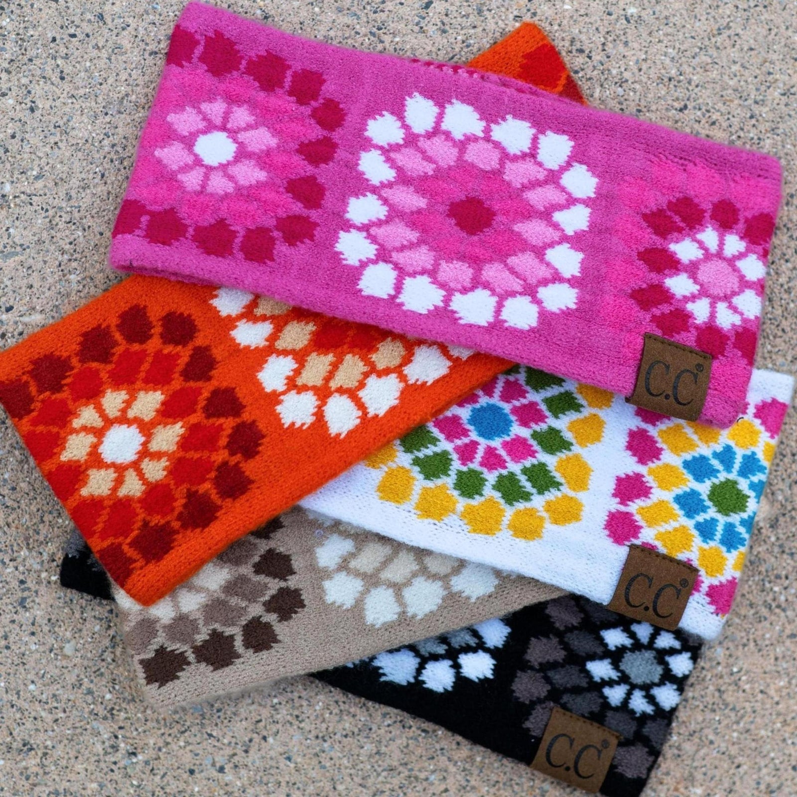 CC Multi - Color Flower Crochet Printed Pattern Head Wrap - Truly Contagious