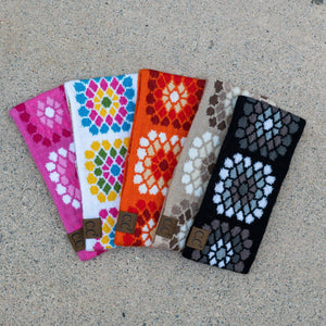CC Multi - Color Flower Crochet Printed Pattern Head Wrap - Truly Contagious