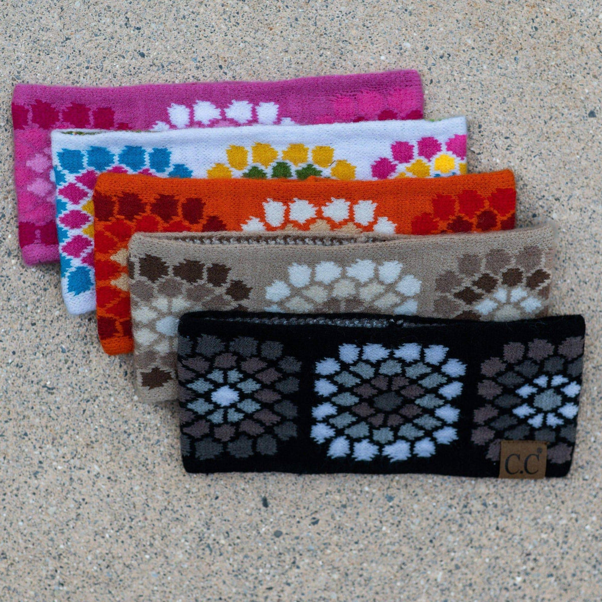 CC Multi - Color Flower Crochet Printed Pattern Head Wrap - Truly Contagious