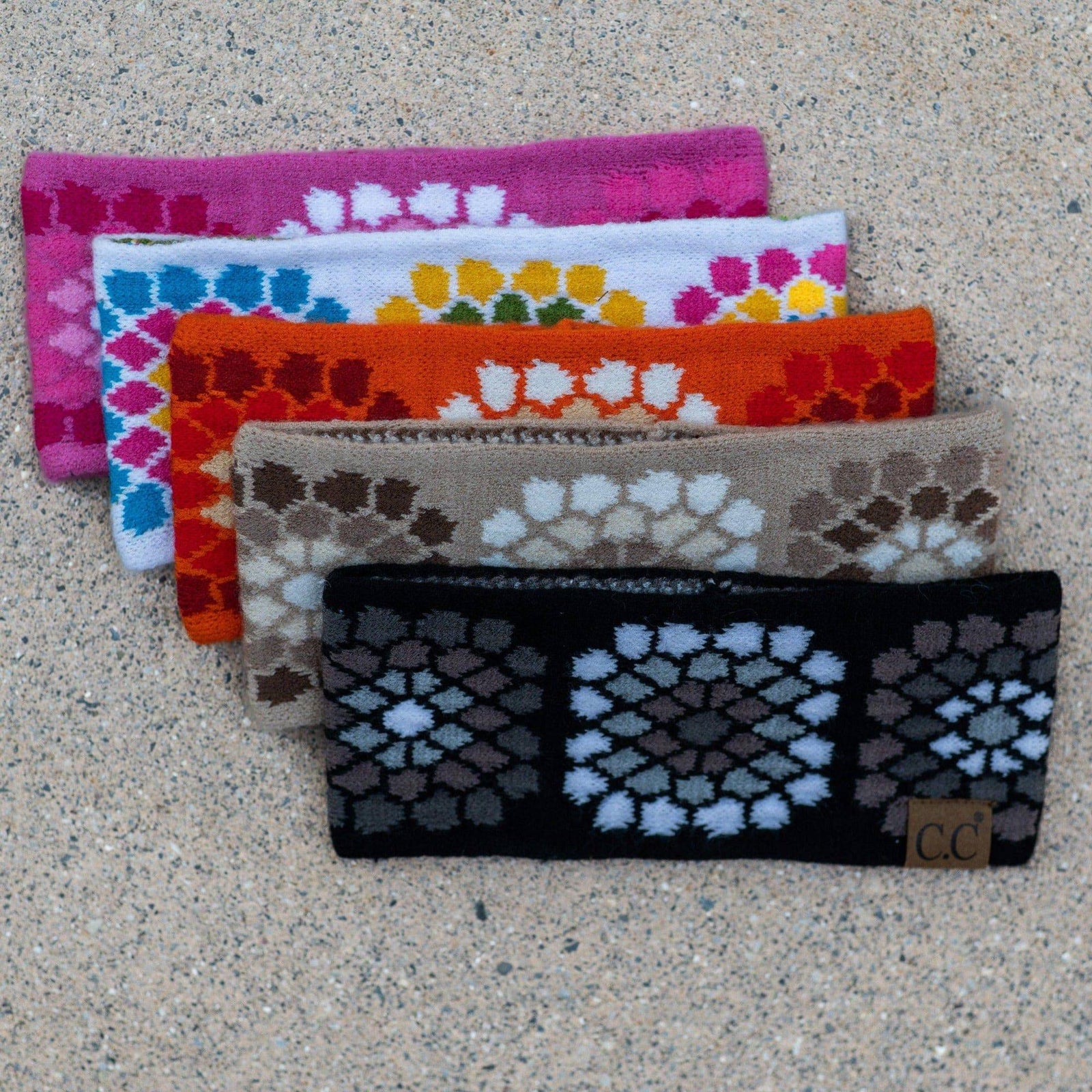 CC Multi - Color Flower Crochet Printed Pattern Head Wrap - Truly Contagious