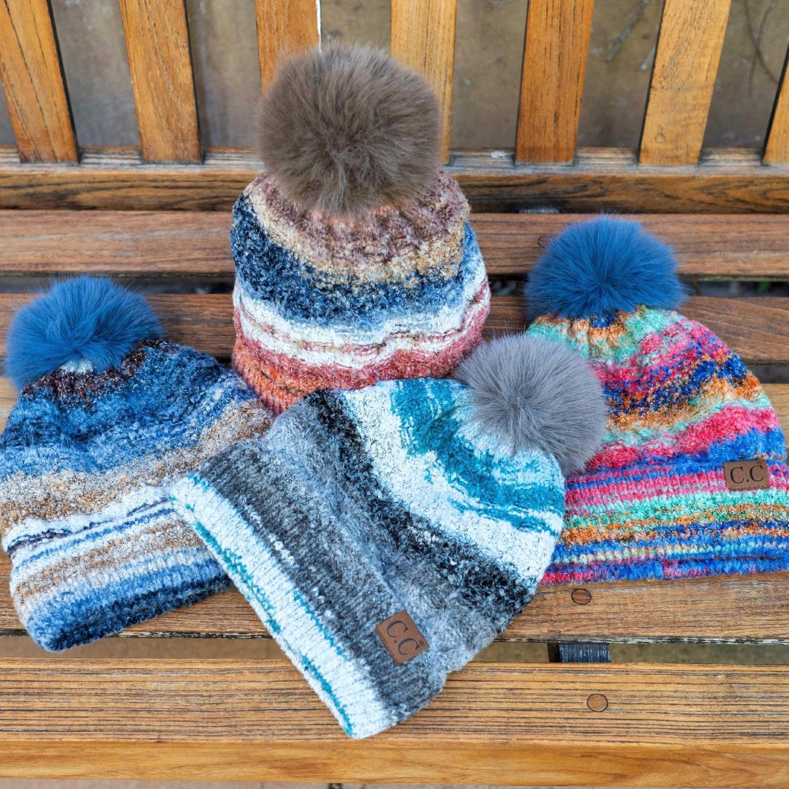 CC Multi Color Space Dye Pom Beanie - Truly Contagious