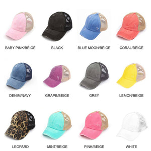 CC Multi - Level Criss Cross Kids and Adult Women's Baseball Ponytail Cap Hat - Truly Contagious