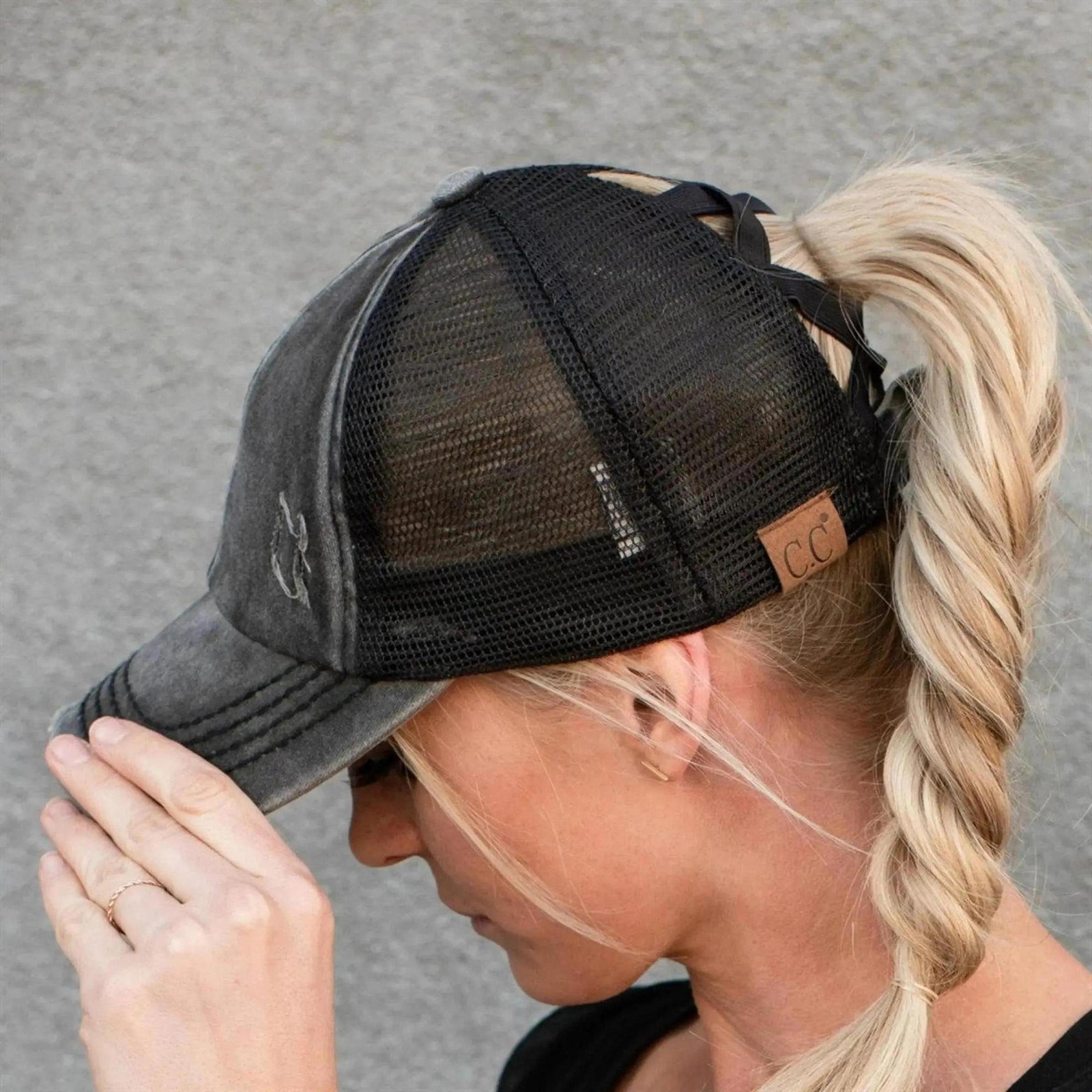 CC Multi - Level Criss Cross Kids and Adult Women's Baseball Ponytail Cap Hat - Truly Contagious