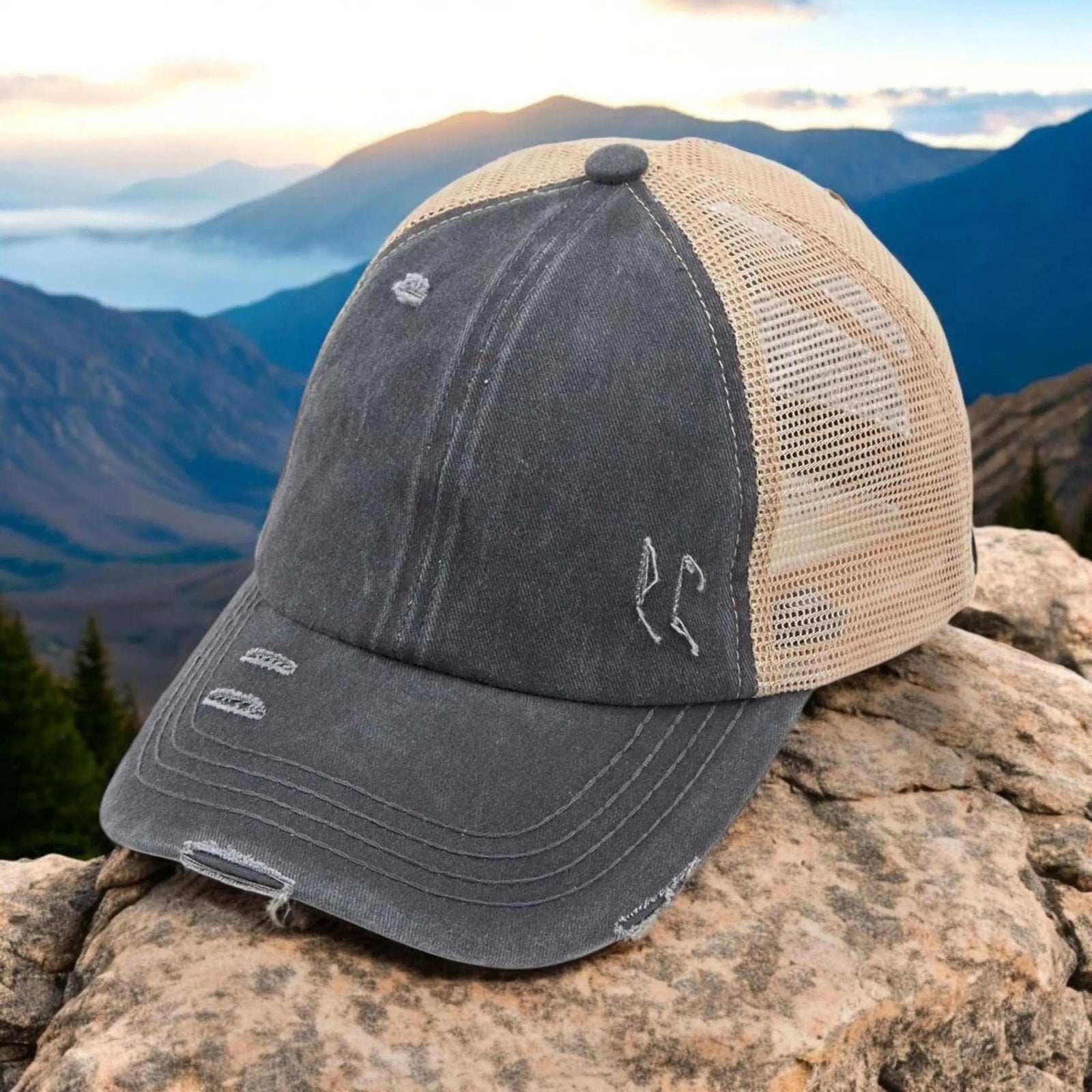 CC Multi - Level Criss Cross Women's Baseball Ponytail Cap Hat - Truly Contagious