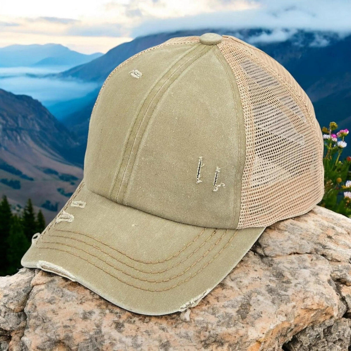 CC Multi - Level Criss Cross Women's Baseball Ponytail Cap Hat - Truly Contagious