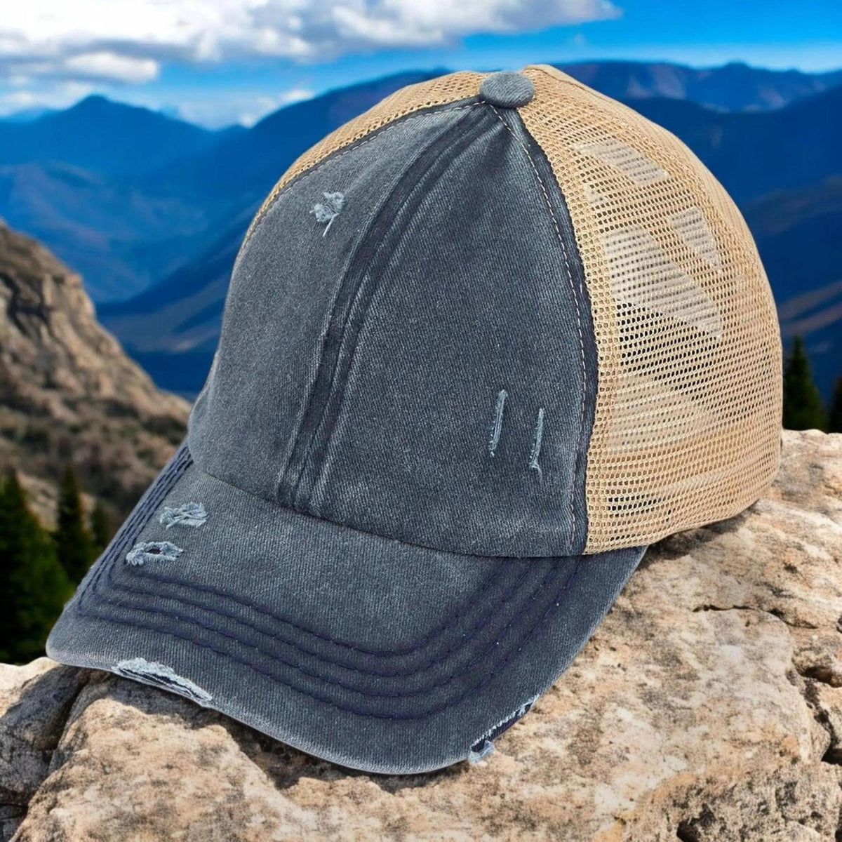 CC Multi - Level Criss Cross Women's Baseball Ponytail Cap Hat - Truly Contagious