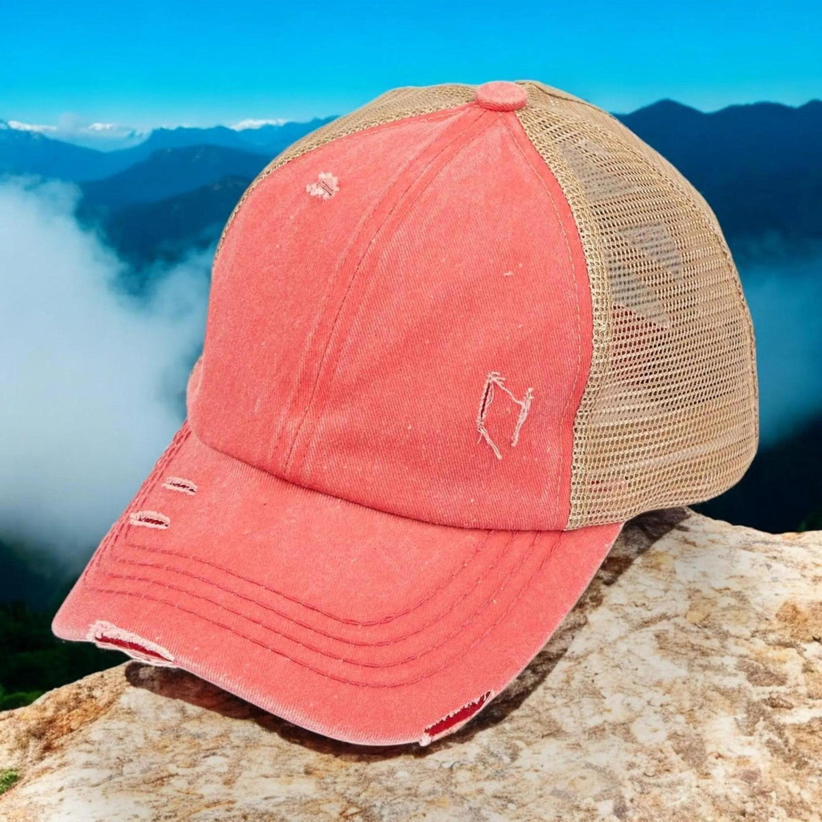 CC Multi - Level Criss Cross Women's Baseball Ponytail Cap Hat - Truly Contagious