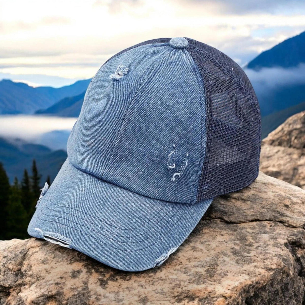 CC Multi - Level Criss Cross Women's Baseball Ponytail Cap Hat - Truly Contagious