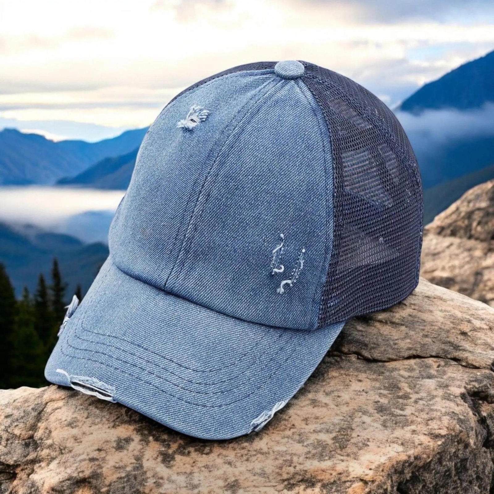 CC Multi - Level Criss Cross Women's Baseball Ponytail Cap Hat - Truly Contagious