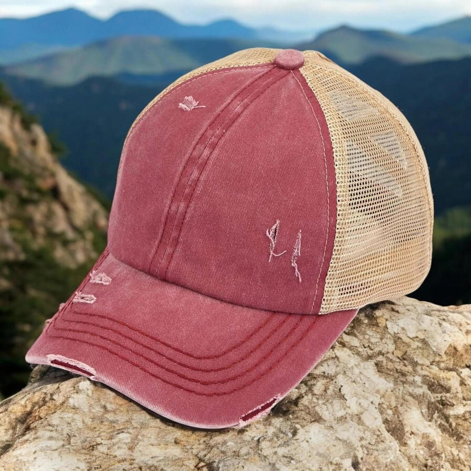 CC Multi - Level Criss Cross Women's Baseball Ponytail Cap Hat - Truly Contagious