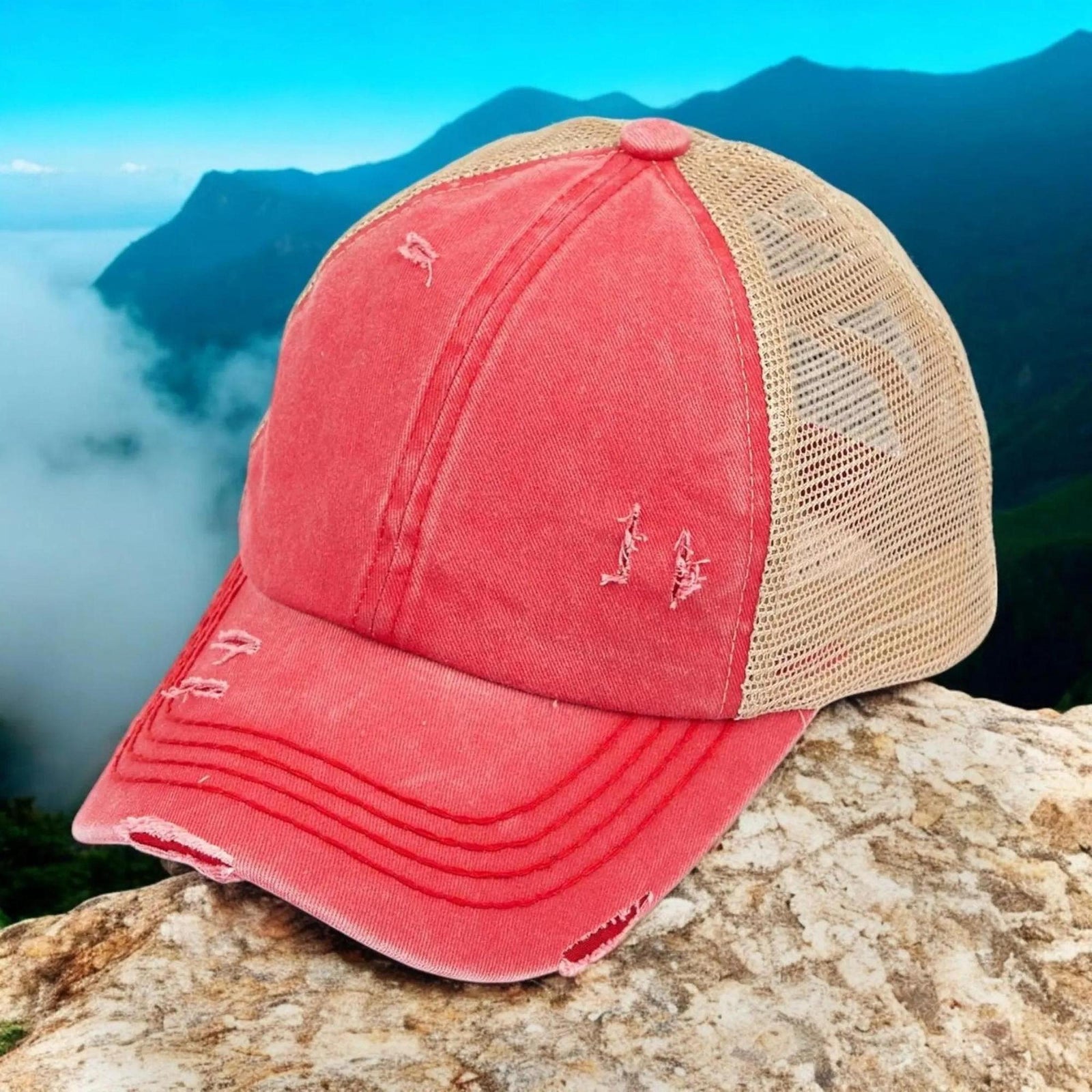 CC Multi - Level Criss Cross Women's Baseball Ponytail Cap Hat - Truly Contagious