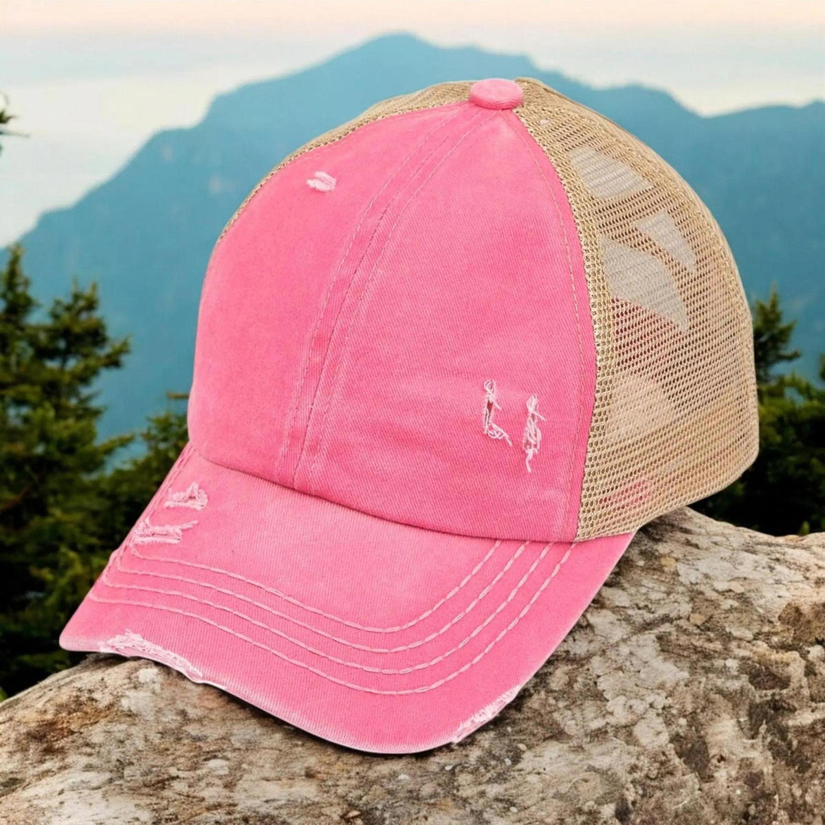 CC Multi - Level Criss Cross Women's Baseball Ponytail Cap Hat - Truly Contagious