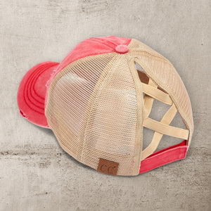 CC Multi - Level Criss Cross Women's Baseball Ponytail Cap Hat - Truly Contagious
