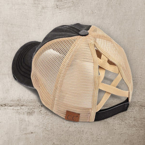 CC Multi - Level Criss Cross Women's Baseball Ponytail Cap Hat - Truly Contagious