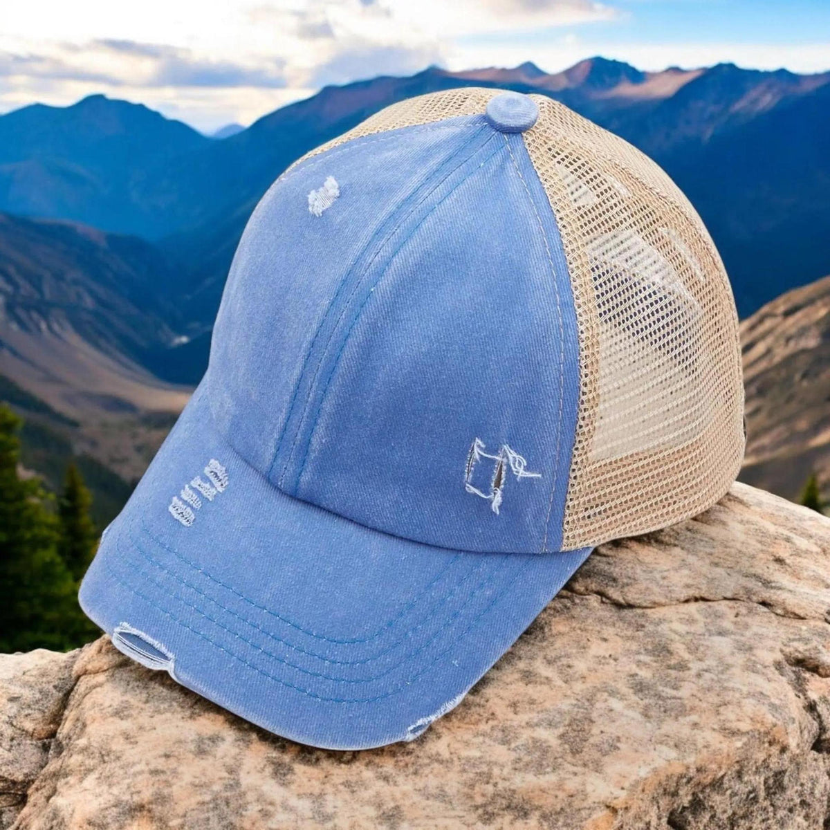 CC Multi - Level Criss Cross Women's Baseball Ponytail Cap Hat - Truly Contagious