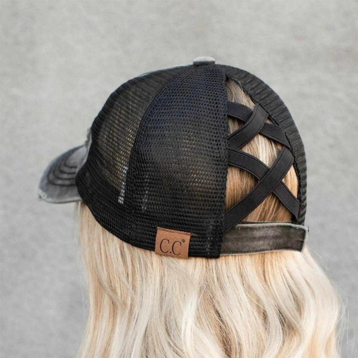 CC Multi - Level Criss Cross Women's Baseball Ponytail Cap Hat - Truly Contagious
