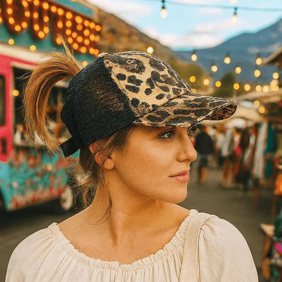 CC Multi - Level Criss Cross Women's Baseball Ponytail Cap Hat - Truly Contagious