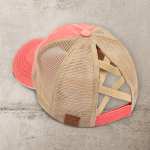 CC Multi - Level Criss Cross Women's Baseball Ponytail Cap Hat - Truly Contagious
