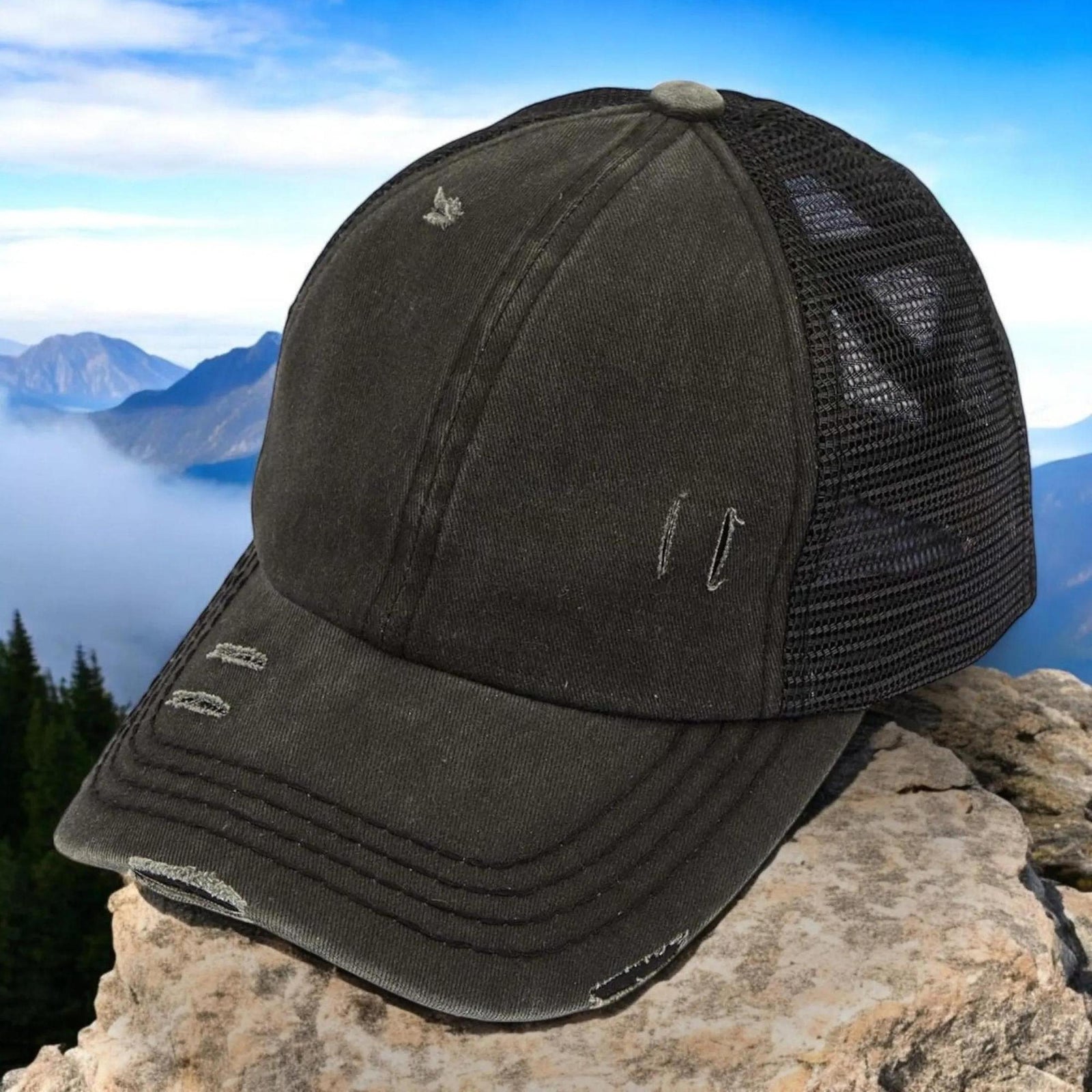 CC Multi - Level Criss Cross Women's Baseball Ponytail Cap Hat - Truly Contagious