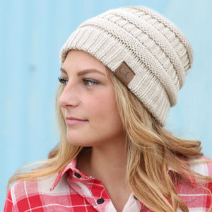 C.C® Popular Cable - Knit Beanie – Unisex Warm Winter Hat, Soft Acrylic, One Size (Men/Women/Teens) - Truly Contagious