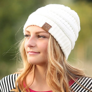 C.C® Popular Cable - Knit Beanie – Unisex Warm Winter Hat, Soft Acrylic, One Size (Men/Women/Teens) - Truly Contagious