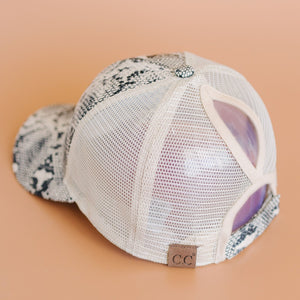 CC Popular Pattern Messy Bun Pony Cap Women, Teens and Kids Trucker Hats - Truly Contagious