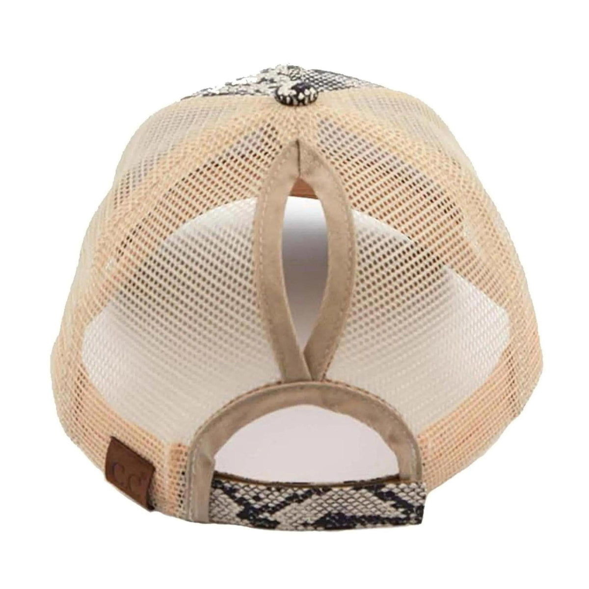 CC Popular Pattern Messy Bun Pony Cap Women, Teens and Kids Trucker Hats - Truly Contagious