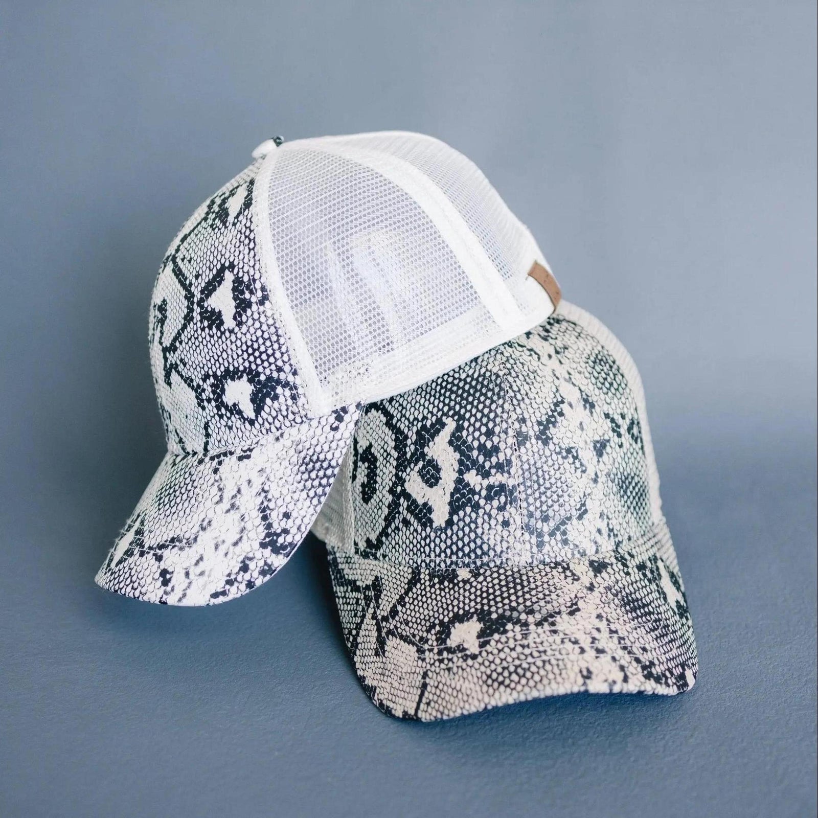 CC Popular Pattern Messy Bun Pony Cap Women, Teens and Kids Trucker Hats - Truly Contagious