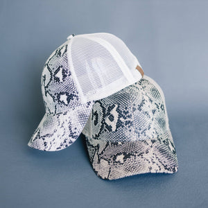 CC Popular Pattern Messy Bun Pony Cap Women, Teens and Kids Trucker Hats - Truly Contagious
