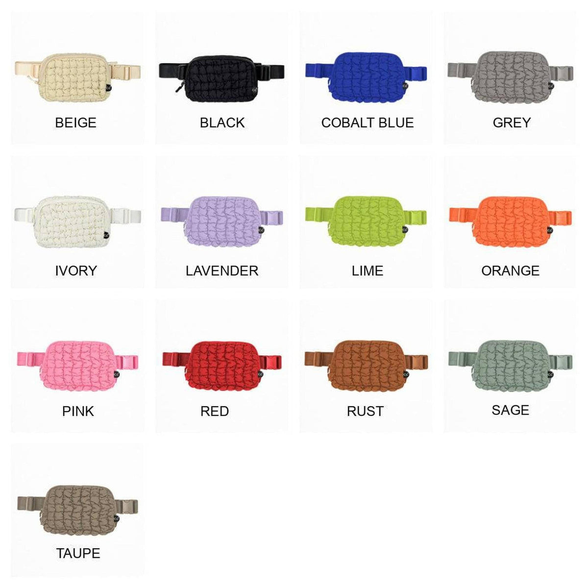 CC Quilted Puffer Belt Bag Fanny Pack - Truly Contagious