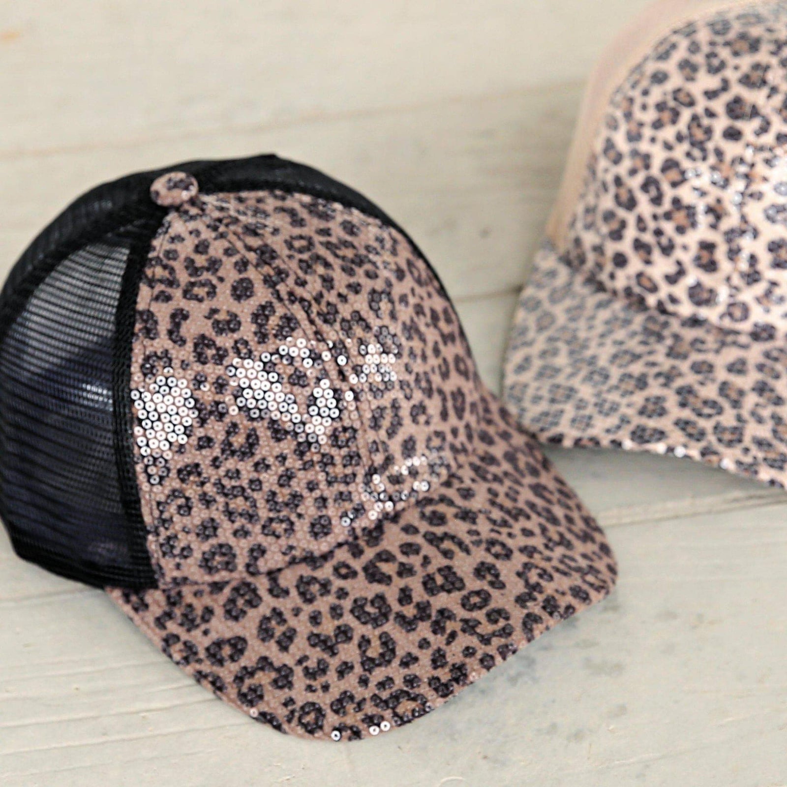 CC Sequin Leopard Baseball Cap - Truly Contagious