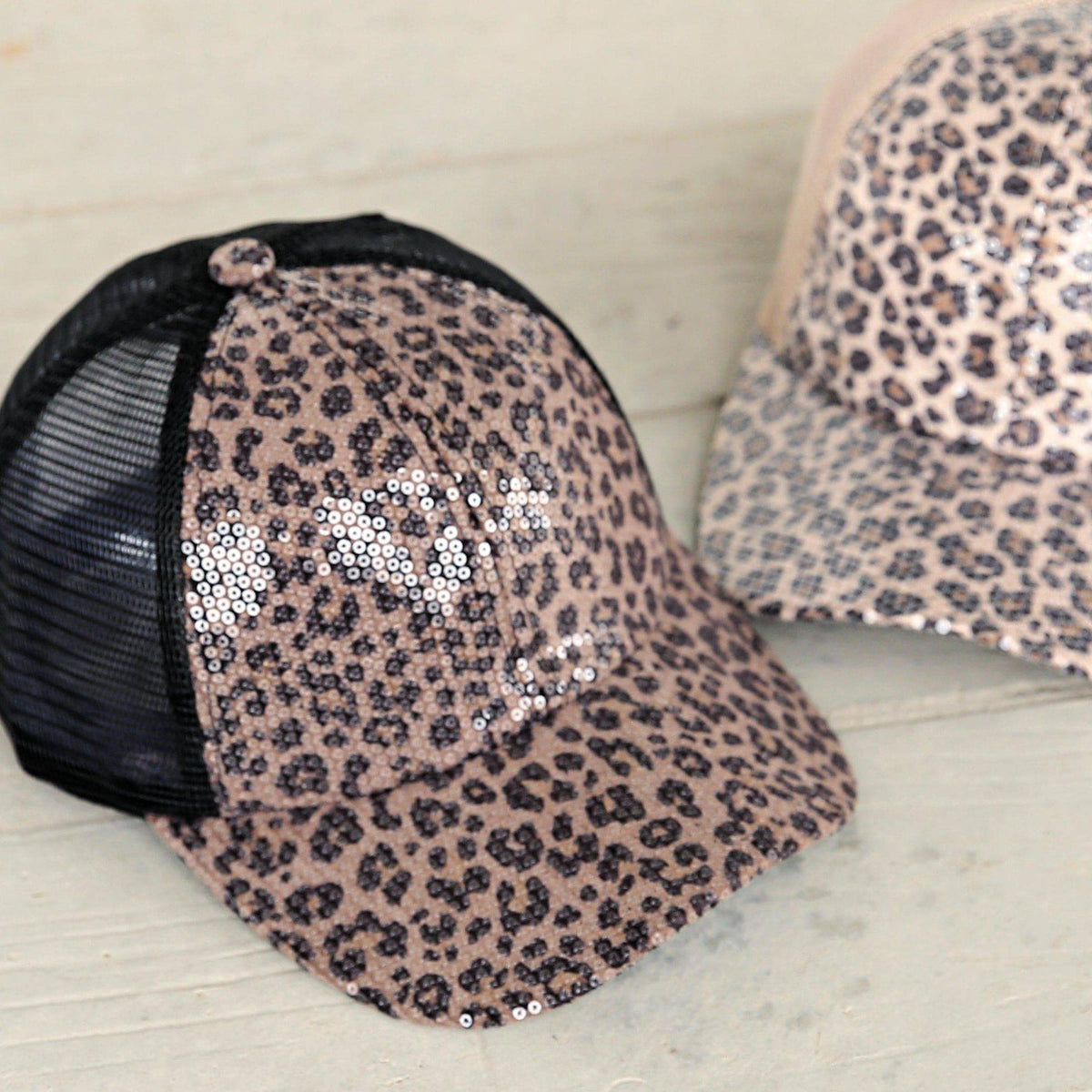 CC Sequin Leopard Baseball Cap - Truly Contagious