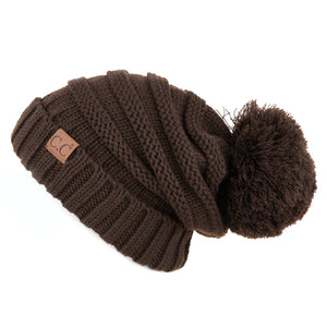 CC Slouchy Yarn Pom Beanie - Truly Contagious