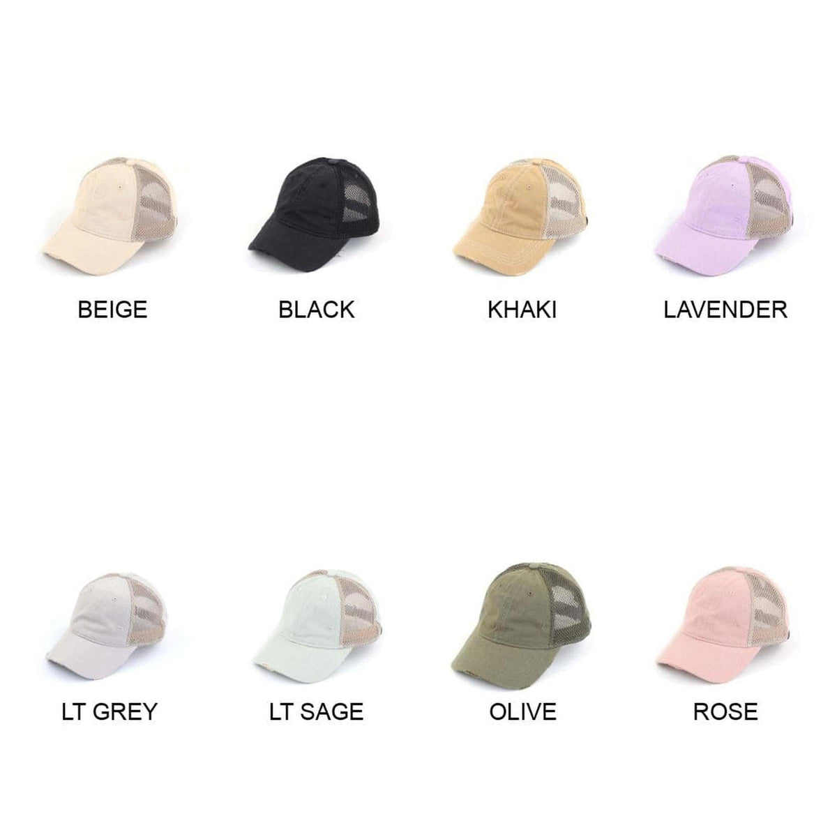 CC Solid Cotton Athleisure Messy Bun Pony Cap Women, Teens and Kids Athletic Hats - Truly Contagious