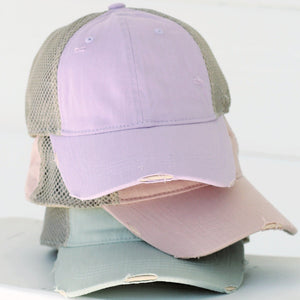 CC Solid Cotton Athleisure Messy Bun Pony Cap Women, Teens and Kids Athletic Hats - Truly Contagious