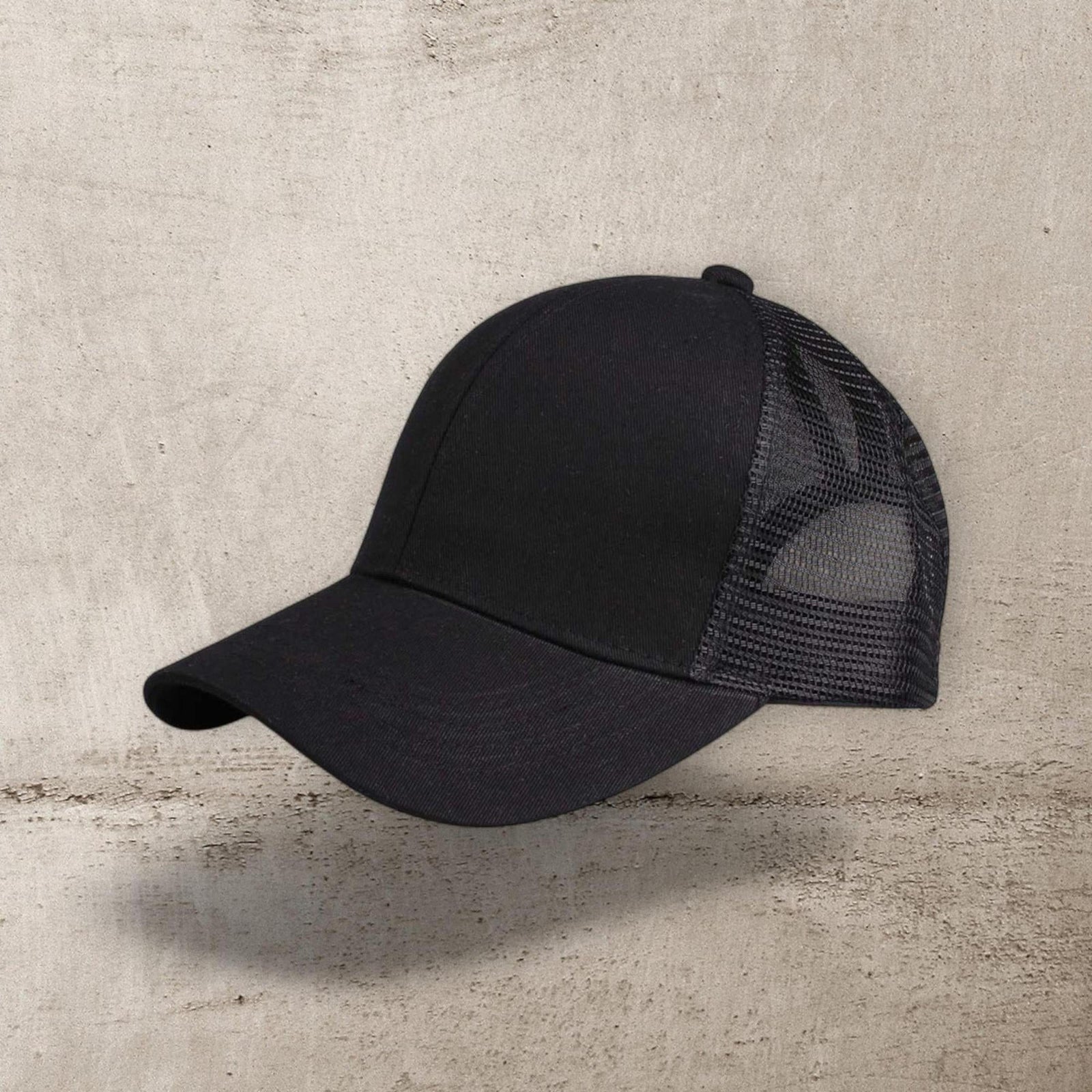 C.C® Solid Mesh Ponytail Cap - Women/Teen Adjustable Trucker Baseball Hat, Mesh Back, Six - Panel - Truly Contagious