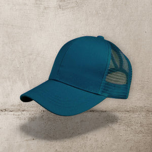 C.C® Solid Mesh Ponytail Cap – Women/Teen Adjustable Trucker Baseball Hat, Mesh Back, Six - Panel - Truly Contagious