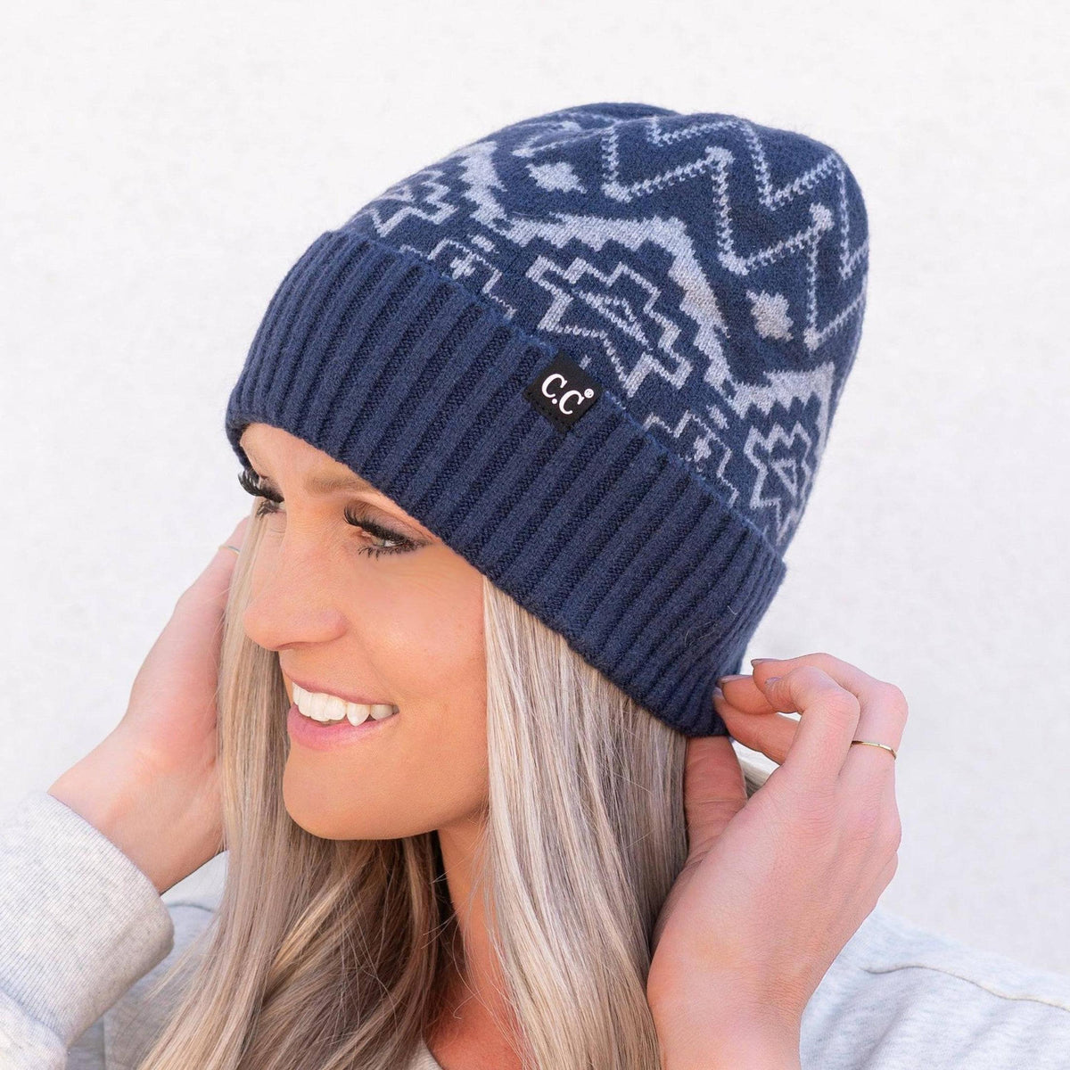 CC South Western Print Beanie Cap - Truly Contagious
