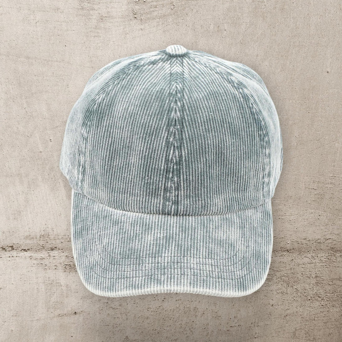 C.C® Stone - Washed Corduroy Ponytail Cap - Crisscross Elastic Back, Adjustable Hook - and - Loop, 100% Cotton - Truly Contagious