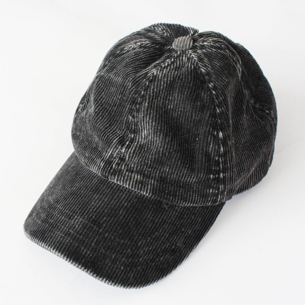 C.C® Stone - Washed Corduroy Ponytail Cap - Crisscross Elastic Back, Adjustable Hook - and - Loop, 100% Cotton - Truly Contagious