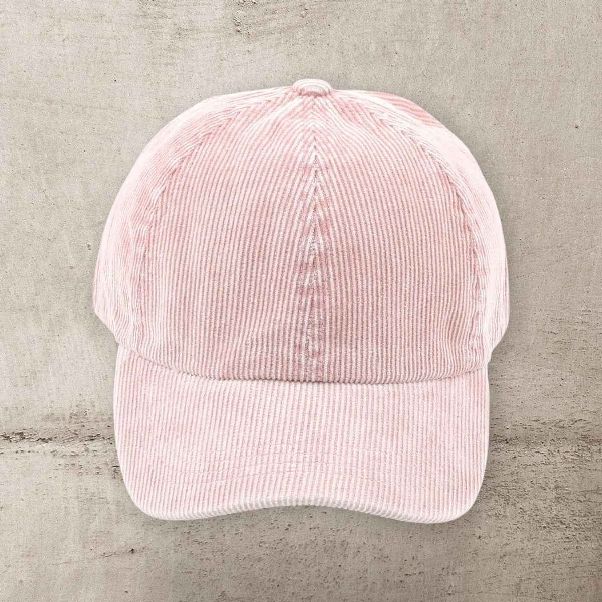 C.C® Stone - Washed Corduroy Ponytail Cap - Crisscross Elastic Back, Adjustable Hook - and - Loop, 100% Cotton - Truly Contagious